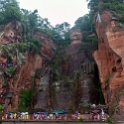 AS CHN SW SIC LES Leshan 2017AUG17 Maitreya 023  Constructed over a 90 year period from 713AD in the  " Tang Dynasty " , the  " Leshan Giant Buddha "  measures around 233 feet  ( 71 meters)  in height and is recognised as the largest carved stone Buddha in the world. : 2017, 2017 - EurAisa, Asia, August, China, DAY, Eastern Asia, Leshan, Maitreya Giant Buddha, Sichuan, Southwest, Thursday